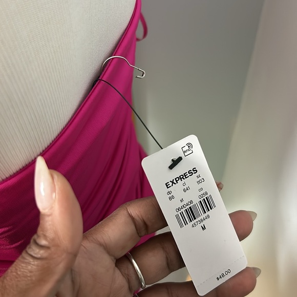 Cute and versatile, bright, pink bustier NWT slip on style - Picture 2 of 3